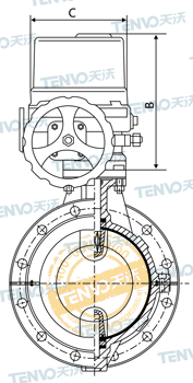 D941F46法蘭式電動襯氟蝶閥結(jié)構(gòu)圖