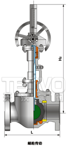 蝸輪傳動軌道球閥結(jié)構(gòu)圖