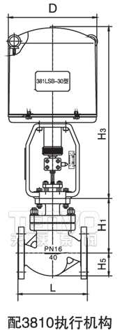 配3810電動(dòng)執(zhí)行器電子式電動(dòng)調(diào)節(jié)閥外形尺寸圖