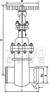 對(duì)焊式真空隔離閘閥結(jié)構(gòu)圖